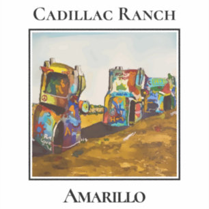 Route 66, Cadillac Ranch, Amarillo Texas Sticker