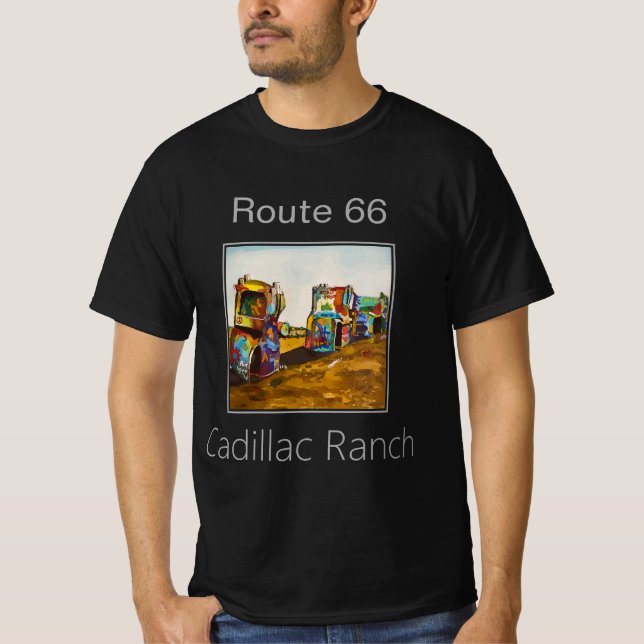 Route 66, Cadillac Ranch, Amarillo Texas T-Shirt (Front)