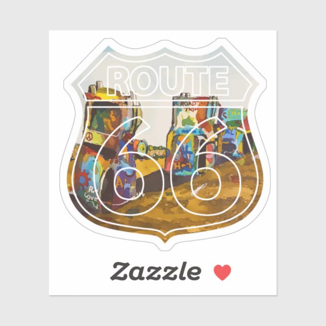 Route 66 Cadillac Ranch Sticker (Sheet)