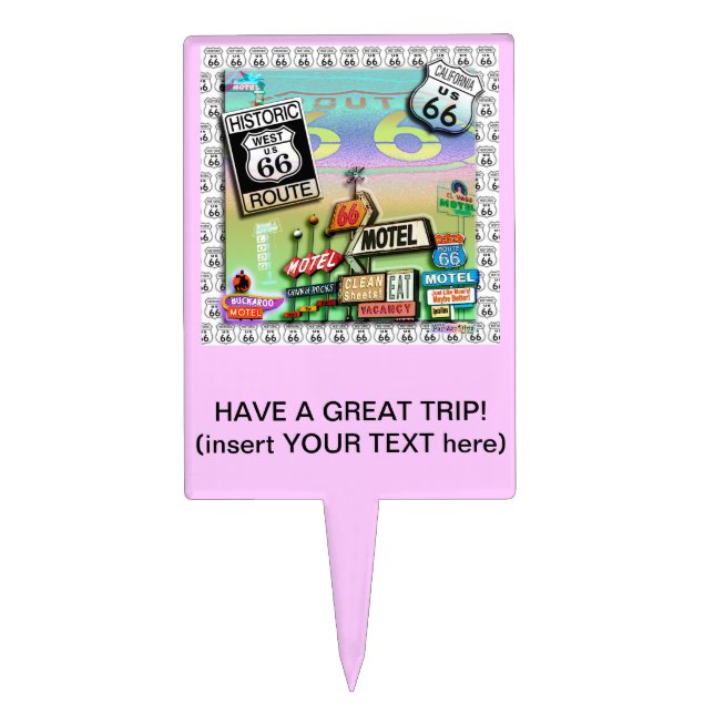 ROUTE 66 CAKE TOPPER PICK by PopArtDiva (Front)