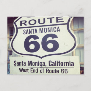 Route 66 California Santa Monica Postcard