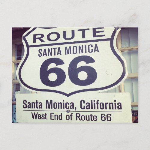 Route 66 California Santa Monica Postcard