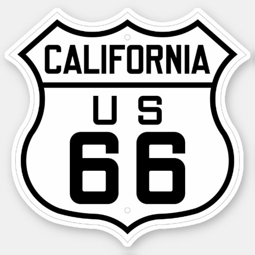 Route 66 California Travel Sign  Sticker