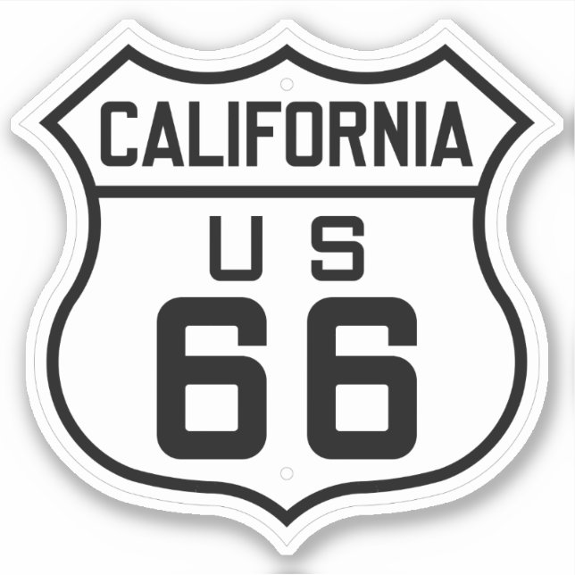 Route 66 California Travel Sign  Sticker (Front)