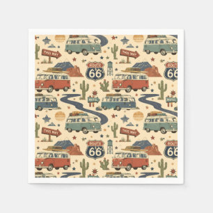 Route 66 Camper Van Party Table Americana Napkins