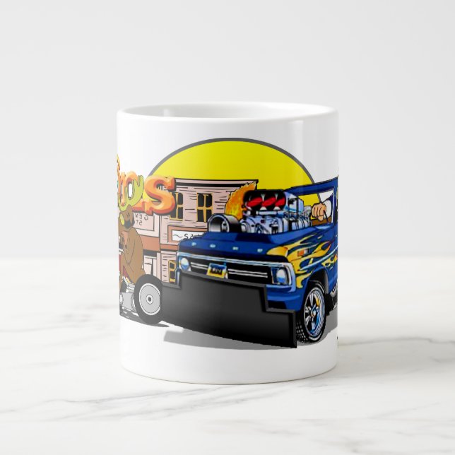 Route 66 Cartoon Giant Coffee Mug (Front)