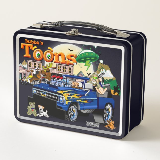 Route 66 Cartoon Metal Lunch Box (Front)