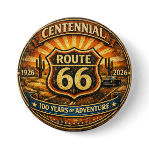 Route 66 Centennial 1926–2026 Desert Sunset Button
