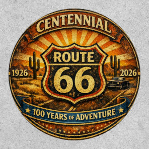 Route 66 Centennial 1926–2026 Desert Sunset Patch