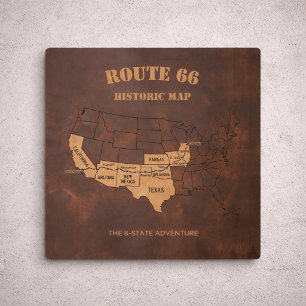 Route 66 Centennial 8-State Map Garage Decor