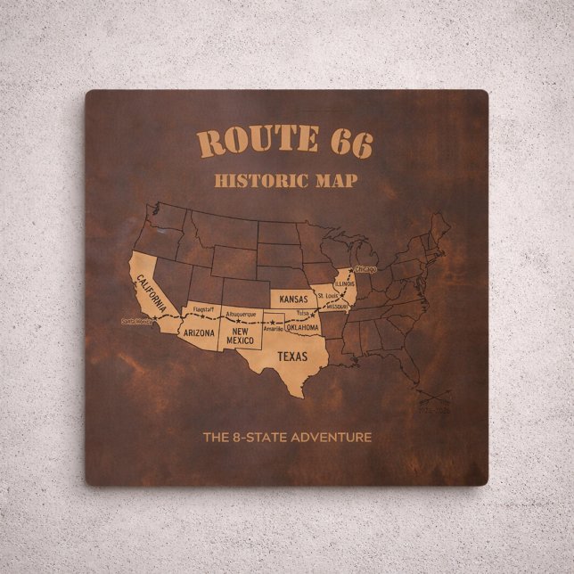 Route 66 Centennial 8-State Map Garage Decor (Creator Uploaded)