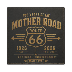 Route 66 Centennial Black Gold Legacy Metal Print