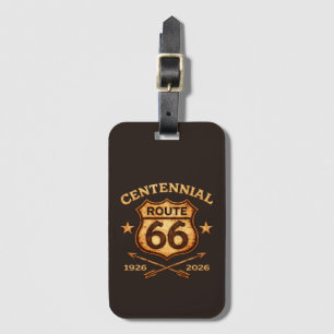 Route 66 Centennial Commemorative Leather Style Luggage Tag