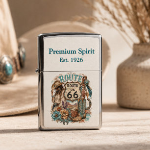 Route 66 Centennial Cowgirl Boots Floral Zippo Lighter