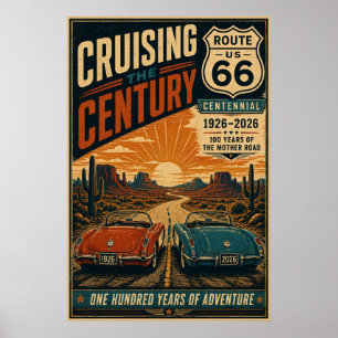 route 66 Centennial Desert Road Cruise Wall Art