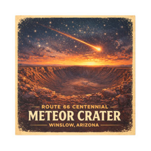 Route 66 Centennial Meteor Crater Vista Metal Print