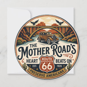 Route 66 Centennial Mother Road Heart Beats On Card