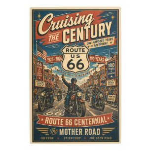 Route 66 Centennial Motorcycle Main Street Parade Metal Print