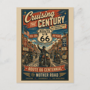 Route 66 Centennial Motorcycle Main Street Parade Postcard