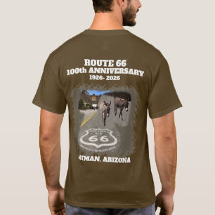 Route 66 Centennial Oatman Arizona Back  T-Shirt
