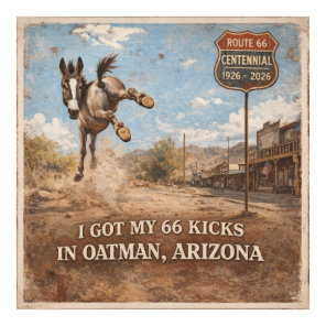 Route 66 Centennial Oatman Donkey Travel Art Poster