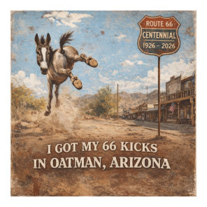Route 66 Centennial Oatman Donkey Travel Art Poster