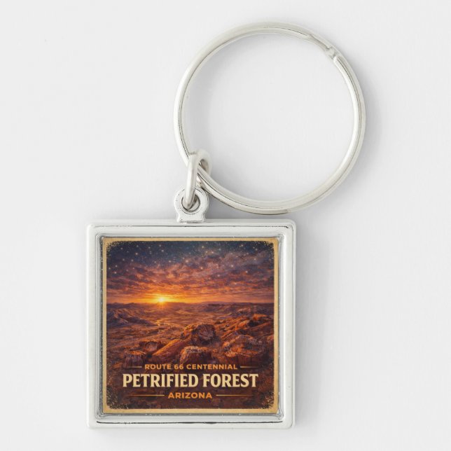 Route 66 Centennial Petrified Forest Arizona   Keychain (Front)