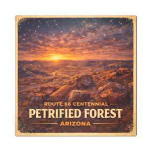 Route 66 Centennial Petrified Forest Twilight Metal Print