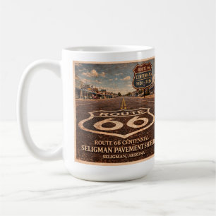 Route 66 Centennial Seligman Pavement Morning Coffee Mug