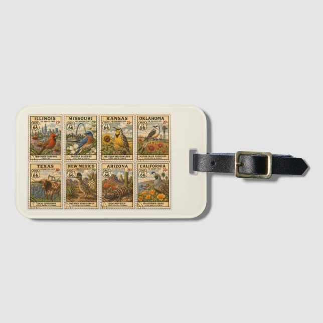 Route 66 Centennial Transit Suitcase Luggage Tag (Front Horizontal)