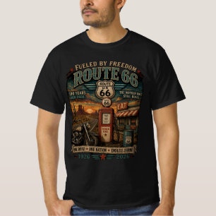 Route 66 Centennial Vintage Biker Roadwear T-Shirt