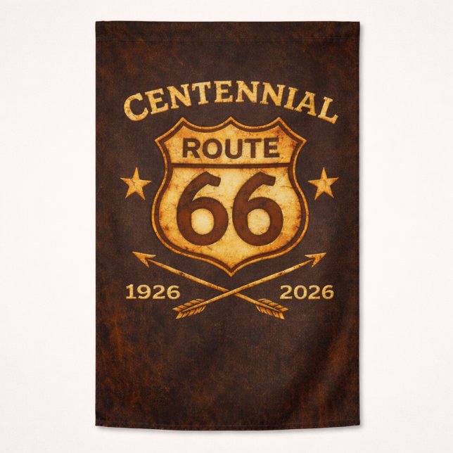 Route 66 Centennial Vintage Shield House Flag (Creator Uploaded)