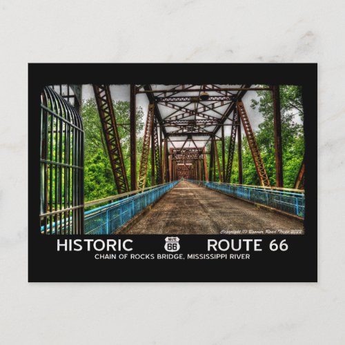 Route 66 Chain of Rocks Bridge Postcard