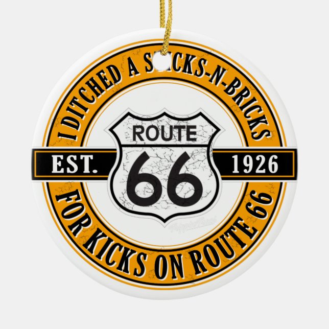Route 66 Christmas Ornament for RVers and Nomads (Front)