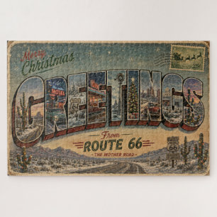 Route 66 Christmas Road Trip Challenge Jigsaw Puzzle