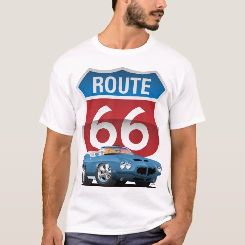 Route 66 Classic Car Nostalgia T_Shirt