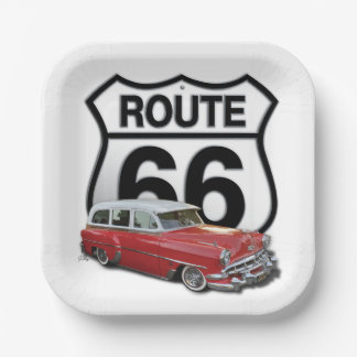 Route 66 Classic Car Paper Plates