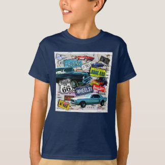 Route 66 - Classic Cars KIDS DARK TEES
