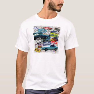 Route 66 - Classic Cars MENS LIGHT TEES
