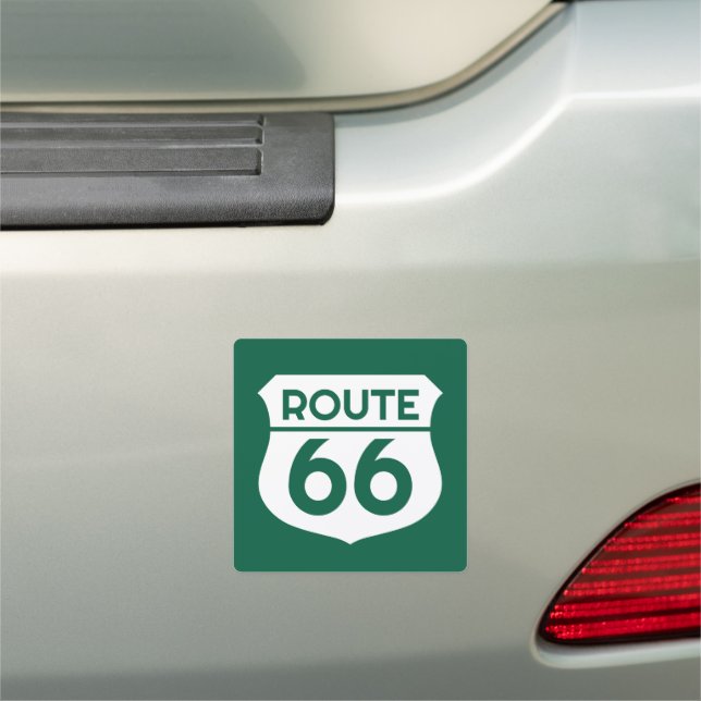 Route 66 classic highway sign logo car magnet (In Situ)