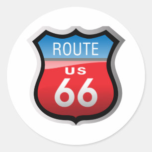 Route 66 classic round sticker