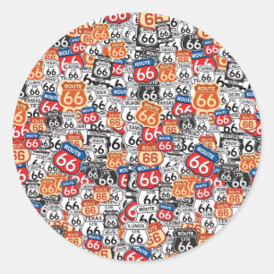Route 66 classic round sticker