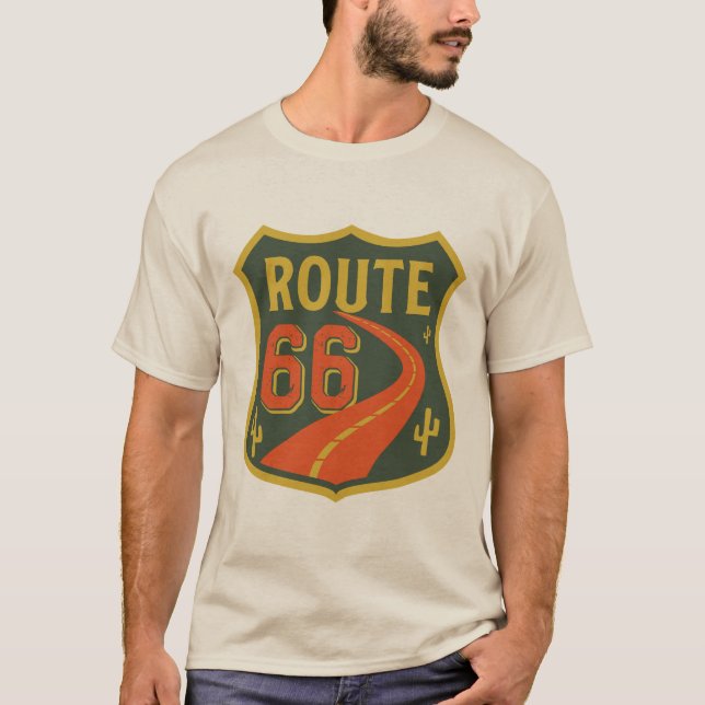 Route 66 classic, travel usa history highway T-Shirt (Front)