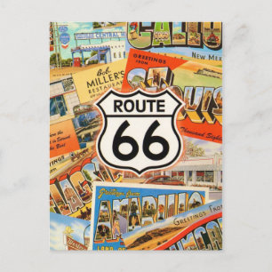  Route 66 Colorful Postcard