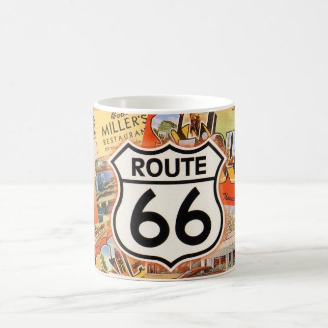  Route 66 Colorful Postcard Coffee Mug (Center)