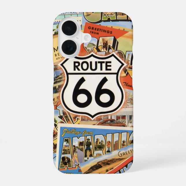  Route 66 Colorful Postcard IPhone Case (Back)