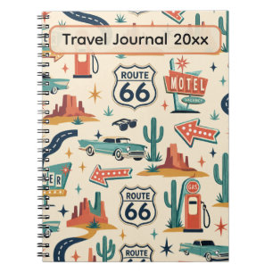 Route 66 Custom Road Trip Memories Notebook