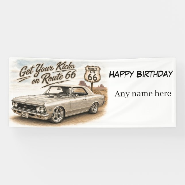 Route 66 Customizable Banner (Horizontal)