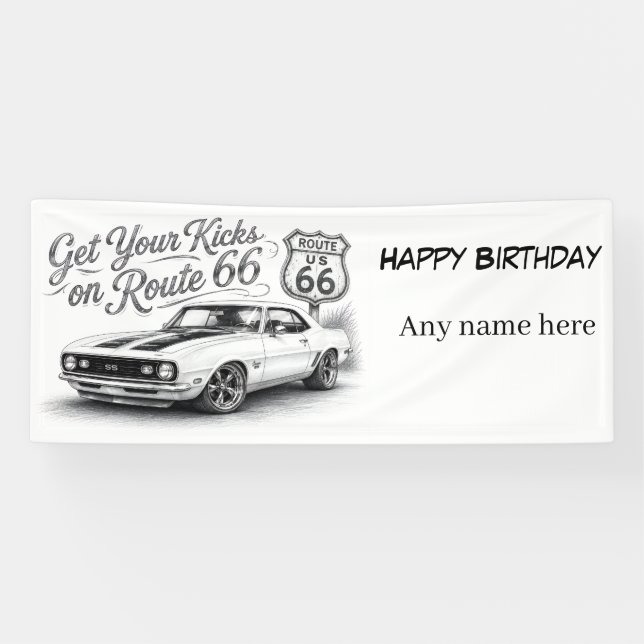 Route 66 Customizable Banner (Horizontal)