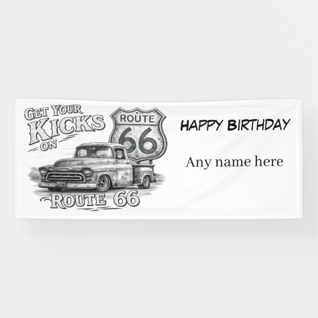 Route 66 Customizable Banner (Horizontal)